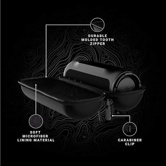 Blue Tees Golf GPS Case Compatible with Player+ GPS Speaker - Hard Carrying Protective Case, Advanced Security with Internal Magnetic Plate, Equipped with Carabiner Clip (Case Only) (Black)